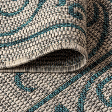 Charleston Vintage Filigree Textured Weave Indoor/outdoor Octagon Rug